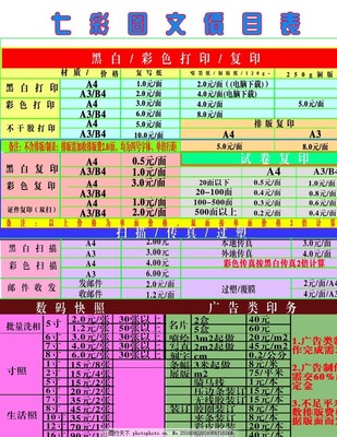 電腦圖文設(shè)計(jì)制作價(jià)目表